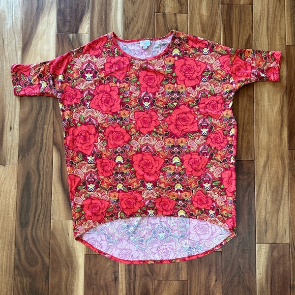 Medium Rose LuLaRoe Irma Tunic Shirt - Picture 1 of 3